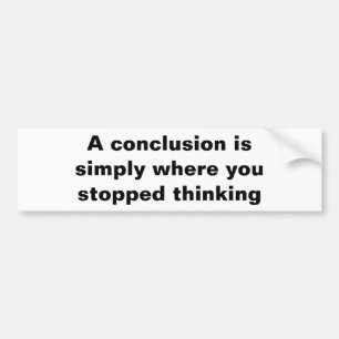 "Conclusie" bumpersticker
