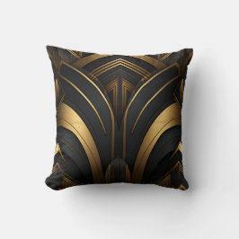Concoratief art deco zwart en goud kussen