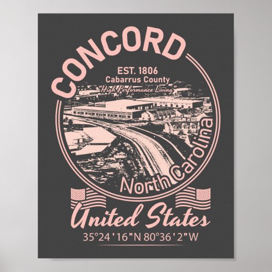 CONCORD CITY - NOORD CAROLINA POSTER (Voorkant)