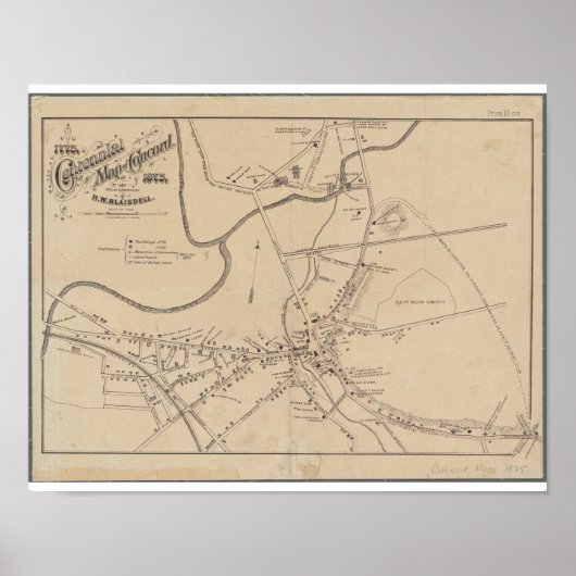 Concord MA Historical Map 1875 Poster (Voorkant)