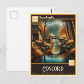 Concord, Massachusetts | Antiek Briefkaart (Voorkant / Achterkant)