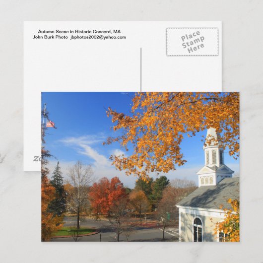 Concord Massachusetts in het najaar Briefkaart (Voorkant / Achterkant)