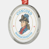Concord Massachusetts Koloniaal Metalen Ornament (Links)