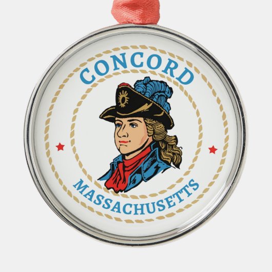 Concord Massachusetts Koloniaal Metalen Ornament (Voorkant)