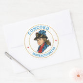 Concord Massachusetts Koloniaal Ronde Sticker (Envelop)