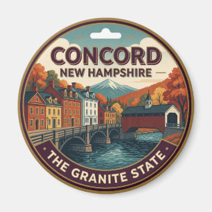Concord New Hampshire Hoofdstad Reis Herinnering Magneet