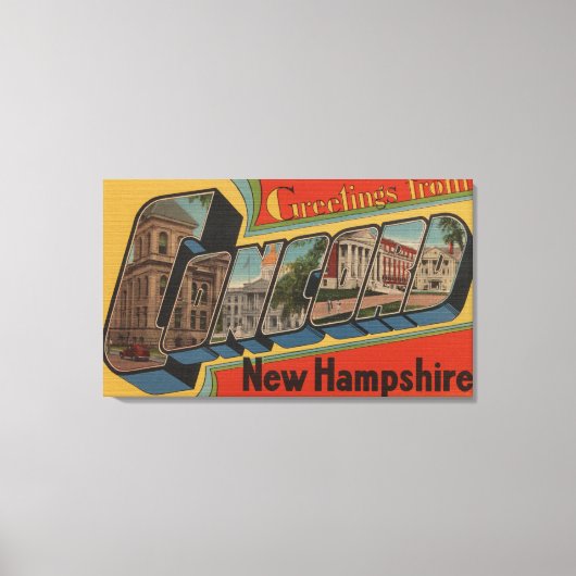 Concord, New Hampshire - Large Letter Scenes Canvas Afdruk (Voorkant)