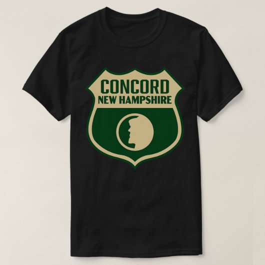 Concord New Hampshire Retro Shield Tan T-shirt (Design voorkant)