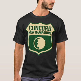 Concord New Hampshire Retro Shield Tan T-shirt