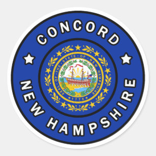 Concord New Hampshire Ronde Sticker
