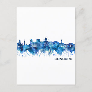Concord New Hampshire Skyline Blue Feestdagenkaart