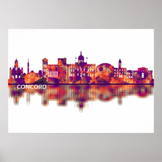 Concord New Hampshire Skyline Poster (Voorkant)