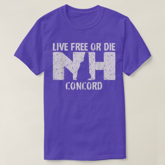 Concord, NH Live Free of Die product T-shirt (Design voorkant)