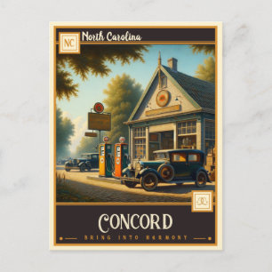 Concord, North Carolina Antiek Briefkaart
