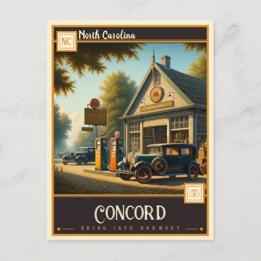Concord, North Carolina | Antiek Briefkaart (Voorkant)