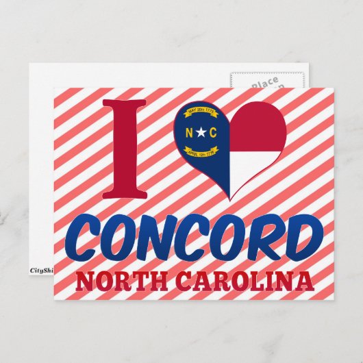 Concord, North Carolina Briefkaart (Voorkant / Achterkant)