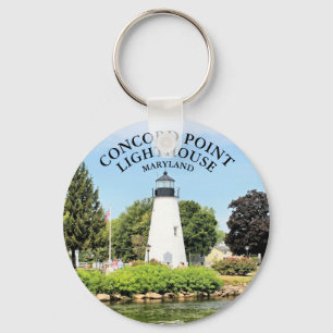 Concord Point Lighthouse, Maryland Button Sleutelh Sleutelhanger