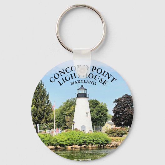 Concord Point Lighthouse, Maryland Button Sleutelh Sleutelhanger (Voorkant)