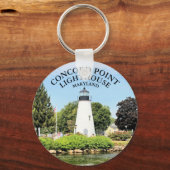 Concord Point Lighthouse, Maryland Button Sleutelh Sleutelhanger (Voorkant)