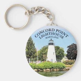 Concord Point Lighthouse, Maryland Button Sleutelh Sleutelhanger