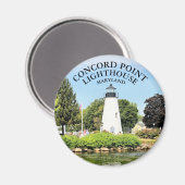 Concord Point Lighthouse, Maryland Round Magnet (Voorkant / Achterkant)