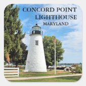 Concord Point Lighthouse, Maryland Square Stickers (Voorkant)