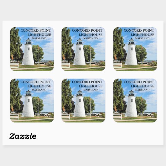 Concord Point Lighthouse, Maryland Square Stickers (Vel)