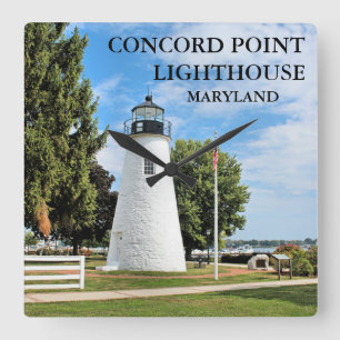 Concord Point Lighthouse, Maryland Wall Clock Vierkante Klok