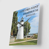 Concord Point Lighthouse, Maryland Wall Clock Vierkante Klok (Hoek)