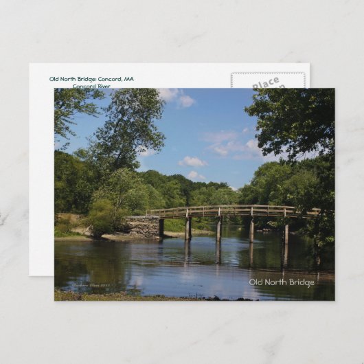 Concord River: Old North Bridge Briefkaart (Voorkant / Achterkant)
