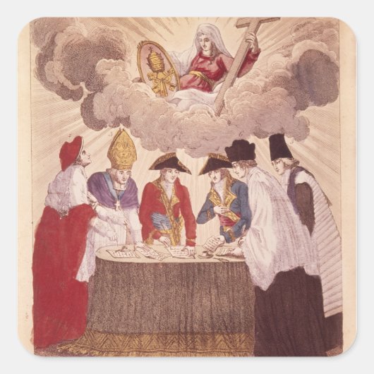 Concordaat tussen Napoleon en Paus Pius VII Vierkante Sticker (Voorkant)