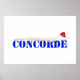Concorde Jet met vet blauwe tekst Poster