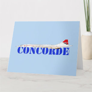 Concorde Jet met vetgedrukte blauwe tekst Bedankkaart