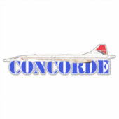 Concorde Jet met vetgedrukte blauwe tekst Sticker (Voorkant)
