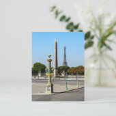 Concorde Luxor Obelisk en Eiffel Tower - Parijs Briefkaart (Staand voorkant)