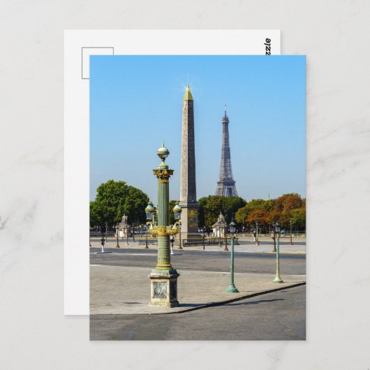 Concorde Luxor Obelisk en Eiffel Tower - Parijs Briefkaart (Voorkant / Achterkant)