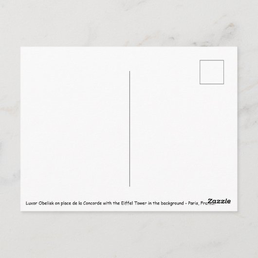 Concorde Luxor Obelisk en Eiffel Tower - Parijs Briefkaart (Achterkant)