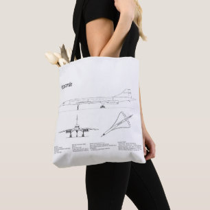 Concorde - Plannen voor vliegtuigblauwdruk BD Tote Bag