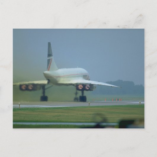 Concorde start, vol na brander briefkaart (Voorkant)