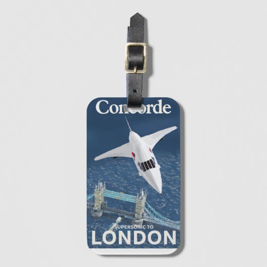 Concorde Supersonic naar Londen Bagagelabel (Voorkant (verticaal))
