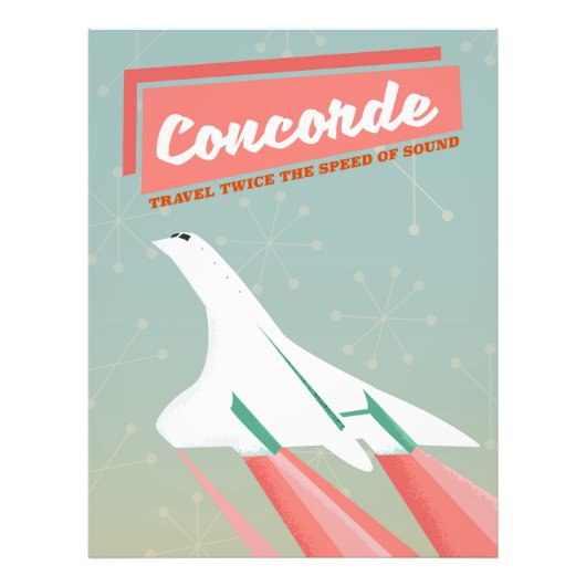 Concorde vintage reisposter foto afdruk (Voorkant)