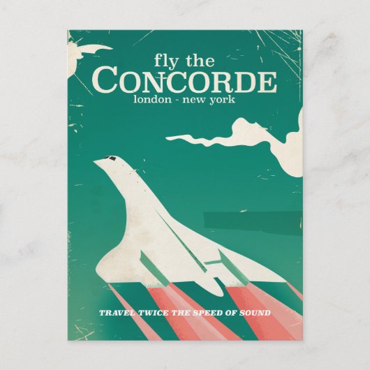Concorde Vintage Vakantieposter Briefkaart (Voorkant)