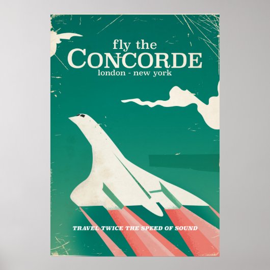 Concorde Vintage Vakantieposter Poster (Voorkant)