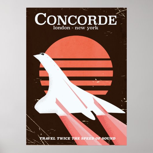 Concorde vintage vluchtreisposter poster (Voorkant)