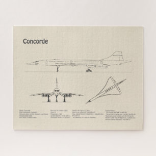 Concorde - Vliegtuig Blauwdruk Tekenplannen SD Legpuzzel