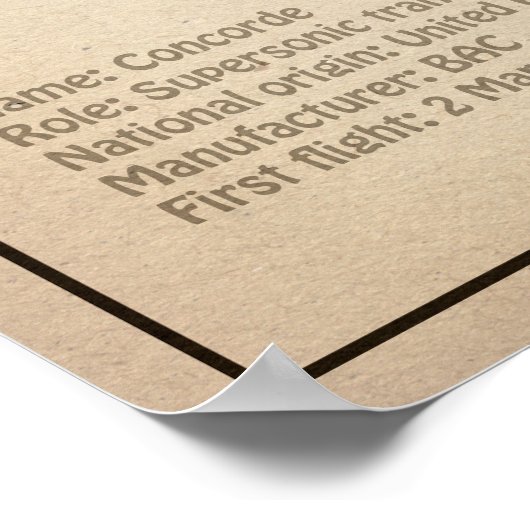 Concorde - Vliegtuig Blauwdruk Tekenplannen SD Poster (Hoek)