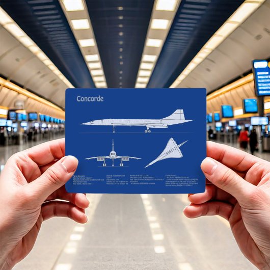 Concorde - Vliegtuigblauwdruk Tekenplannen ABD Briefkaart