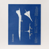 Concorde - Vliegtuigblauwdruk Tekenplannen ABD Legpuzzel (Verticaal)