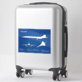 Concorde - Vliegtuigblauwdruk Tekenplannen ABD Sticker (Koffer)