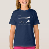 Concorde - Vliegtuigblauwdruk Tekenplannen ABD T-shirt (Voorkant)